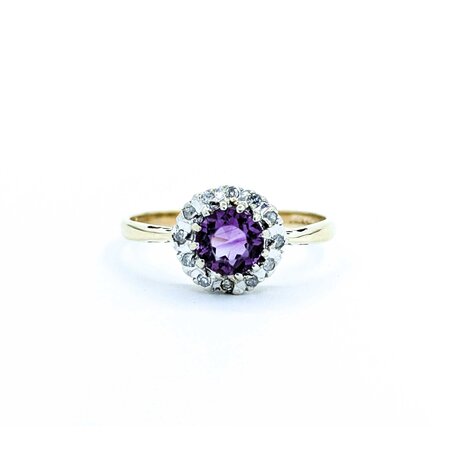 Ring .10ctw Round Diamonds .60ct Purple Amethyst 9ky 7.5 2g 125040026