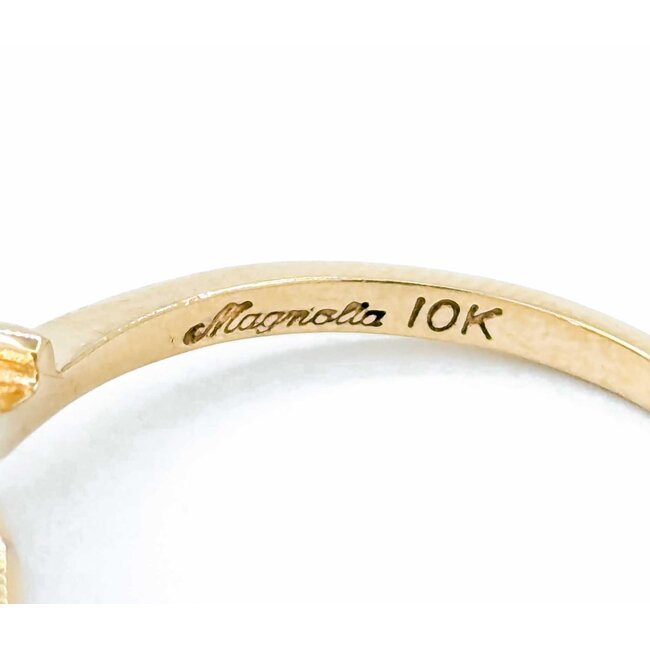 Ring .02ctw Round Diamonds 5mm Pearl 14ky Sz5.5 2.1g 125040030