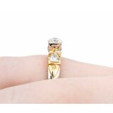  Ring Half Bezel .75ctw Round Diamonds 14ktt 4.15mm Sz6.5 4.49g 225040046