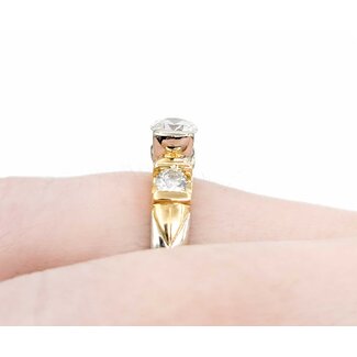 Ring Half Bezel .75ctw Round Diamonds 14ktt 4.15mm Sz6.5 4.49g 225040046