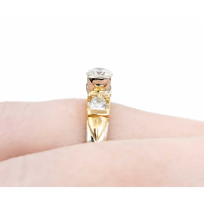 Ring Half Bezel .75ctw Round Diamonds 14ktt 4.15mm Sz6.5 4.49g 225040046