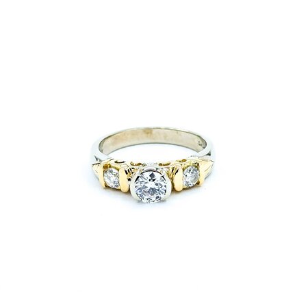 Ring Half Bezel .75ctw Round Diamonds 14ktt 4.15mm Sz6.5 4.49g 225040046