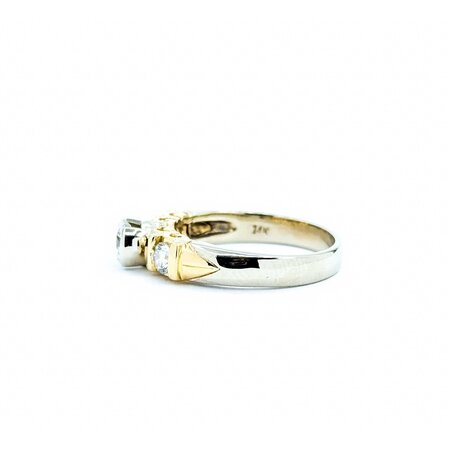 Ring Half Bezel .75ctw Round Diamonds 14ktt 4.15mm Sz6.5 4.49g 225040046
