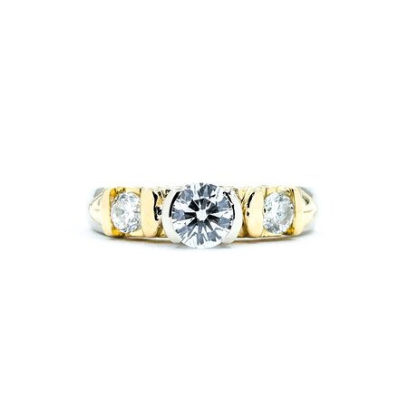 Ring Half Bezel .75ctw Round Diamonds 14ktt 4.15mm Sz6.5 4.49g 225040046