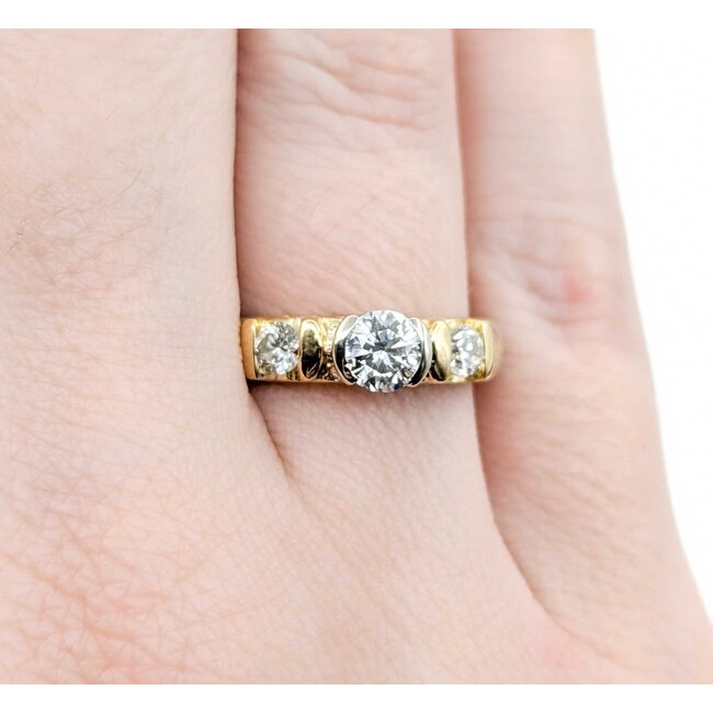 Ring Half Bezel .75ctw Round Diamonds 14ktt 4.15mm Sz6.5 4.49g 225040046