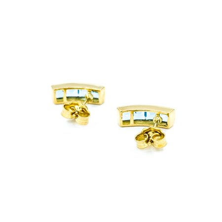 Earrings 1.2ctw Swiss Blue Topaz 18ky 12.8x4.1mm 2.4g 125040028
