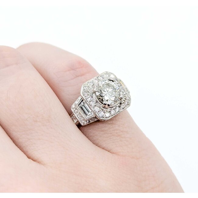 Ring Engagement Vintage Style S. Kashi 1.00ct Round Diamond 1.00ctw Diamonds 14kw sz4 225010306