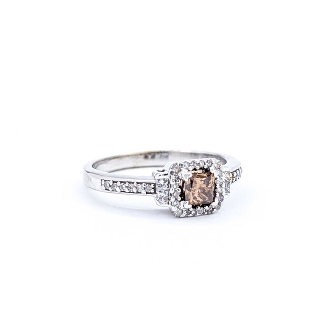 Ring .25ct Princess Diamond .15ctw Diamonds 14kw Sz6 2.51g 225040025