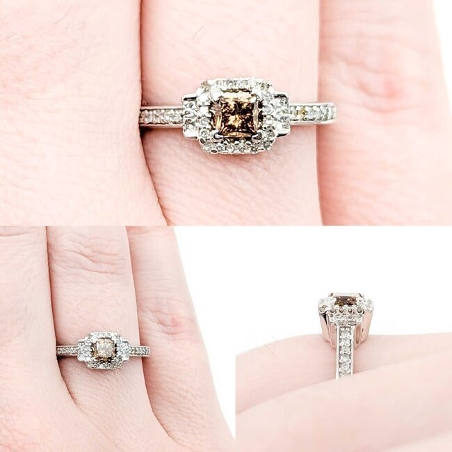 Ring .25ct Princess Diamond .15ctw Diamonds 14kw Sz6 2.51g 225040025