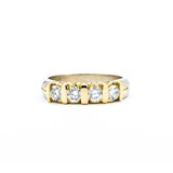  Ring Half Bezel .50ctw Round Diamonds 14ktt 4mm Sz6.5 4.77g 225040047