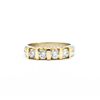 Ring Half Bezel .50ctw Round Diamonds 14ktt 4mm Sz6.5 4.77g 225040047