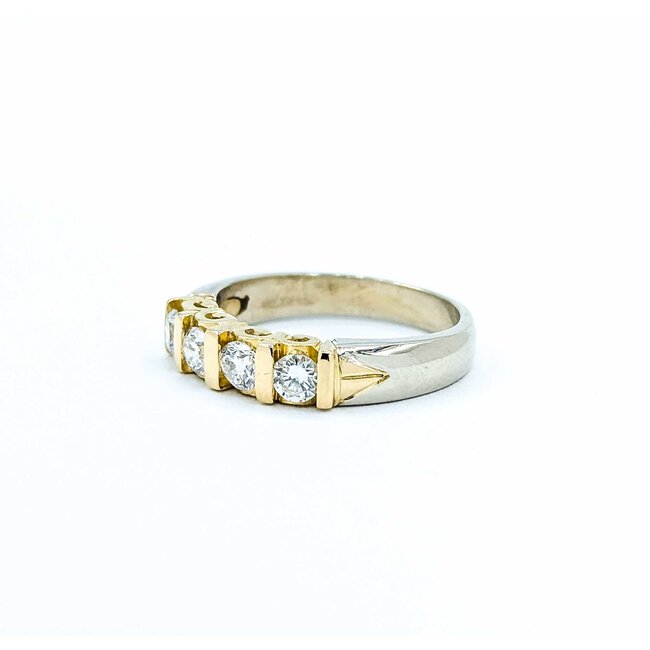 Ring Half Bezel .50ctw Round Diamonds 14ktt 4mm Sz6.5 4.77g 225040047