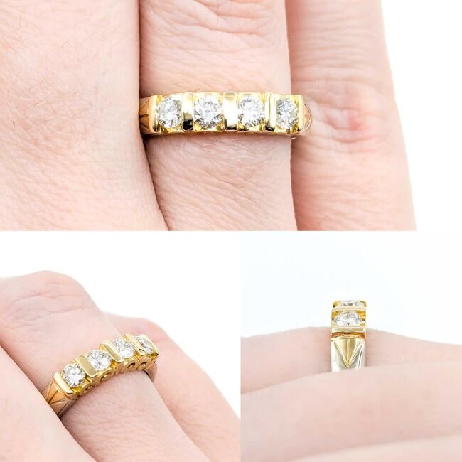 Ring Half Bezel .50ctw Round Diamonds 14ktt 4mm Sz6.5 4.77g 225040047