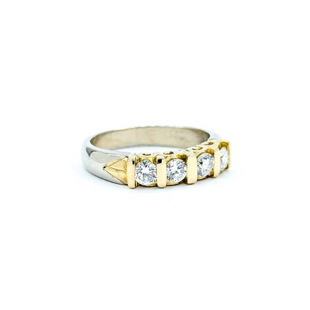 Ring Half Bezel .50ctw Round Diamonds 14ktt 4mm Sz6.5 4.77g 225040047