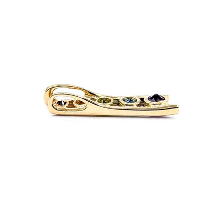 Pendant Ladder Multi Gemstone 14ky 26x6.5mm 2.05g 225040040