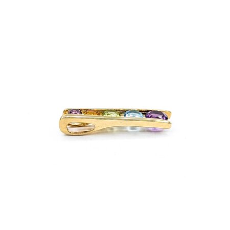 Pendant Ladder Multi Gemstone 14ky 26x6.5mm 2.05g 225040040