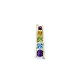  Pendant Ladder Multi Gemstone 14ky 26x6.5mm 2.05g 225040040