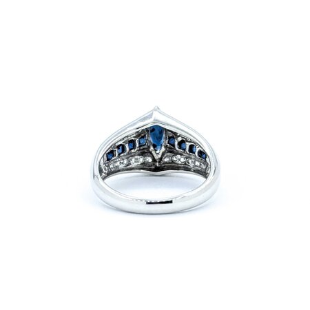 Ring Channel Set .24ctw Round Diamonds 1.00ctw Sapphire 10kw Sz7 4.49g 225040049