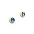 Earrings Stud .28ctw Round Diamonds 1.17ctw Blue Aquamarine 14ky 8.4mm 2.35g 125040022