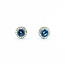 Earrings Stud .28ctw Round Diamonds 1.17ctw Blue Aquamarine 14ky 8.4mm 2.35g 125040022