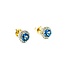 Earrings Stud .28ctw Round Diamonds 1.17ctw Blue Aquamarine 14ky 8.4mm 2.35g 125040022