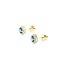 Earrings Stud .28ctw Round Diamonds 1.17ctw Blue Aquamarine 14ky 8.4mm 2.35g 125040022