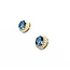 Earrings Stud .28ctw Round Diamonds 1.17ctw Blue Aquamarine 14ky 8.4mm 2.35g 125040022