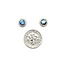 Earrings Stud .28ctw Round Diamonds 1.17ctw Blue Aquamarine 14ky 8.4mm 2.35g 125040022