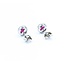 Earrings Stud Halo .09ctw Round Diamonds .63ctw Ruby 14kw 6.5mm 1.15g 125040027