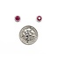 Earrings Stud Halo .09ctw Round Diamonds .63ctw Ruby 14kw 6.5mm 1.15g 125040027