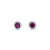 Earrings Stud Halo .09ctw Round Diamonds .63ctw Ruby 14kw 6.5mm 1.15g 125040027