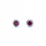 Earrings Stud Halo .09ctw Round Diamonds .63ctw Ruby 14kw 6.5mm 1.15g 125040027