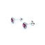 Earrings Stud Halo .09ctw Round Diamonds .63ctw Ruby 14kw 6.5mm 1.15g 125040027