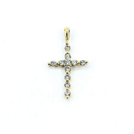 Pendant Cross .50ctw Round Diamonds 14ky 27x15mm 1.45g 125040023
