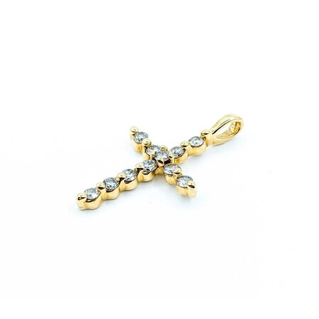 Pendant Cross .50ctw Round Diamonds 14ky 27x15mm 1.45g 125040023
