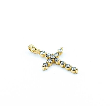Pendant Cross .50ctw Round Diamonds 14ky 27x15mm 1.45g 125040023