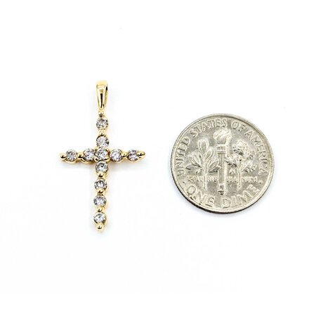 Pendant Cross .50ctw Round Diamonds 14ky 27x15mm 1.45g 125040023