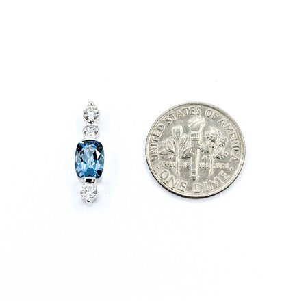 Pendant .26ctw Round Diamonds .70ct Aquamarine 14kw 18.5x5.5mm 1.48g 225040042