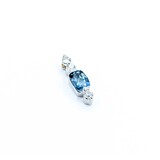  Pendant .26ctw Round Diamonds .70ct Aquamarine 14kw 18.5x5.5mm 1.48g 225040042