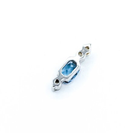 Pendant .26ctw Round Diamonds .70ct Aquamarine 14kw 18.5x5.5mm 1.48g 225040042