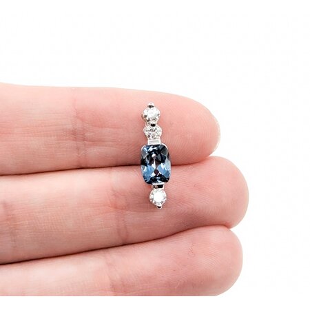 Pendant .26ctw Round Diamonds .70ct Aquamarine 14kw 18.5x5.5mm 1.48g 225040042