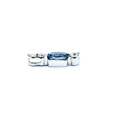 Pendant .26ctw Round Diamonds .70ct Aquamarine 14kw 18.5x5.5mm 1.48g 225040042