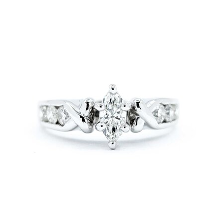Ring Engagment .40ct Marquise Diamond .47ctw Diamonds 14kw Sz6.5 5.19g 225040044