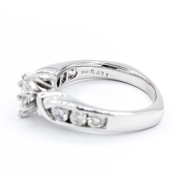 Ring Engagment .40ct Marquise Diamond .47ctw Diamonds 14kw Sz6.5 5.19g 225040044