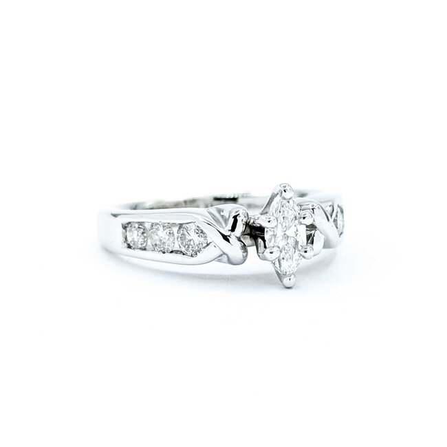 Ring Engagment .40ct Marquise Diamond .47ctw Diamonds 14kw Sz6.5 5.19g 225040044
