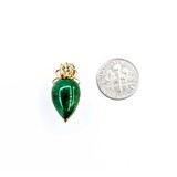  Earring Non Pierced Screw Back .60ctw Old Mine Cut Diamonds 16x11mm Jade 9ky 23x11mm 6.52g 225040130