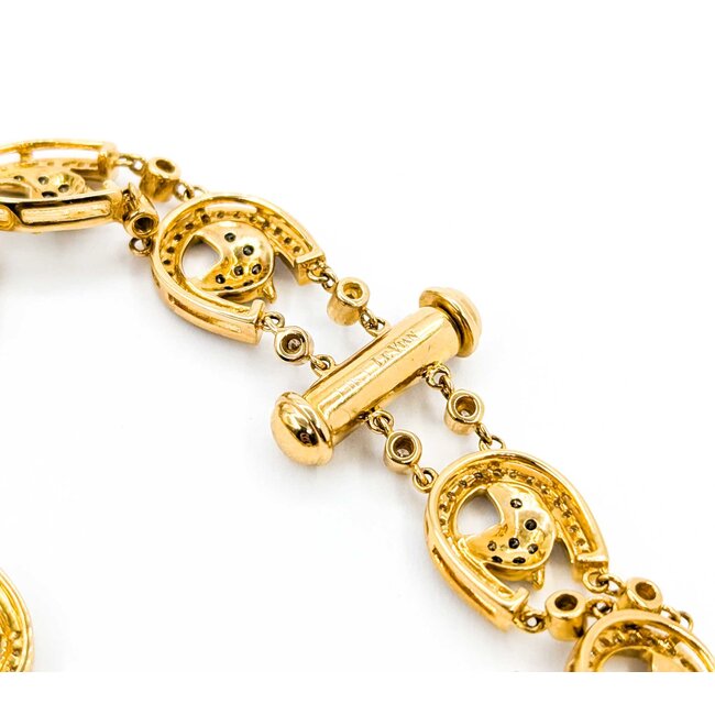 Bracelet Horse 3ctw Round Diamonds Chocolate Diamonds 14ky 14mm 8" 21.51g 225040131