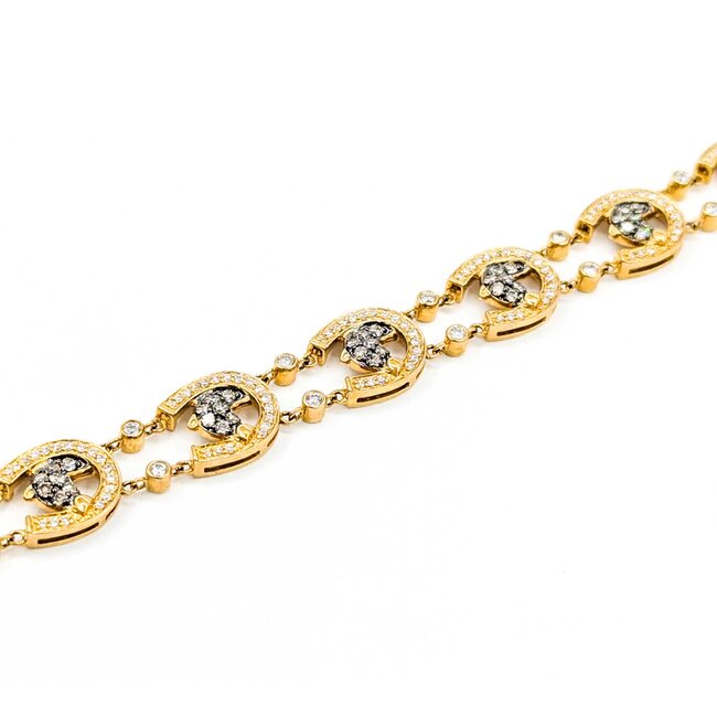 Bracelet Horse 3ctw Round Diamonds Chocolate Diamonds 14ky 14mm 8" 21.51g 225040131