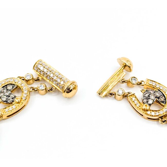 Bracelet Horse 3ctw Round Diamonds Chocolate Diamonds 14ky 14mm 8" 21.51g 225040131