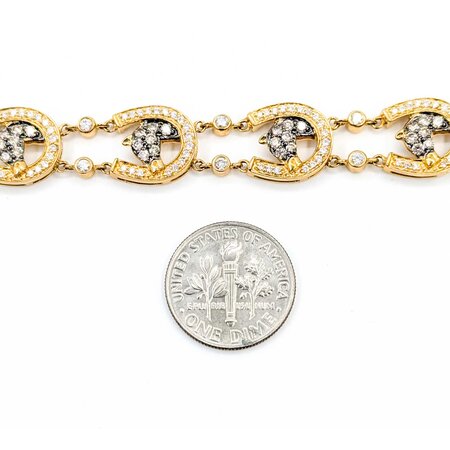 Bracelet Horse 3ctw Round Diamonds Chocolate Diamonds 14ky 14mm 8" 21.51g 225040131